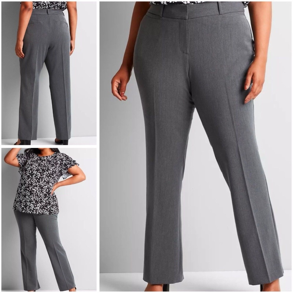 Lane Bryant The Perfect Drape Collection Straight Leg Pants Size 26 Gray NWT $80